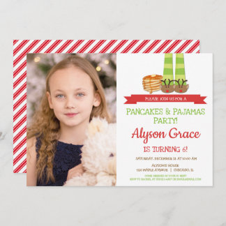 Pancakes und Pajamas Geburtstagsparty Foto Einladung