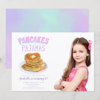 Pancakes und Pajamas Girl Birthday Party Foto Einladung