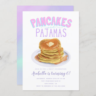 Pancakes und Pajamas Girl Geburtstagsparty Einladung