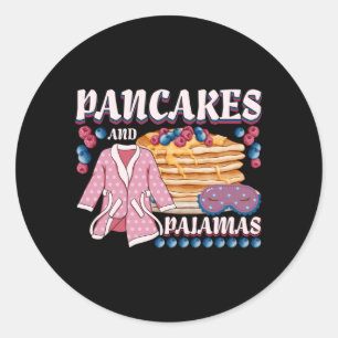 Pancakes und Pajamas Lover Geschenke Pancake Liebe Runder Aufkleber