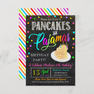 Pancakes und Pajamas Party Einladung