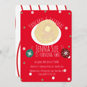 Pancakes und Pajamas Sleepover Girls   Weihnachten Einladung