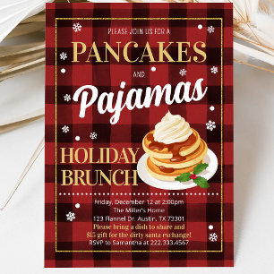 Pancakes und Pajamas Weihnachts-Party Einladung