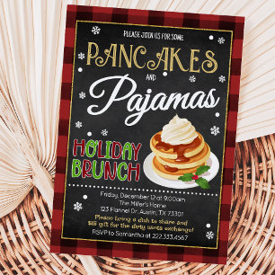 Pancakes und Pajamas Weihnachts-Party Einladung