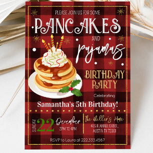 Pancakes und Pajamas Weihnachts-Party Einladung