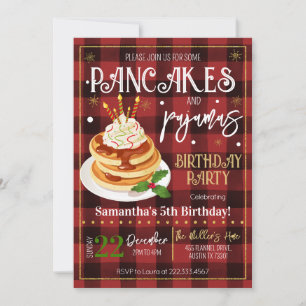 Pancakes und Pajamas Weihnachts-Party Einladung