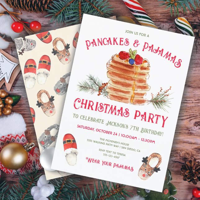 Pancakes und Pajamas Weihnachtsfeier Einladung (Von Creator hochgeladen)