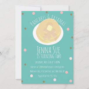 Pancakes und Pyjamas Übernachtungsparty Mädchen    Einladung