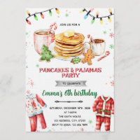 Pancakes und Pyjamas Weihnachts-Einladung