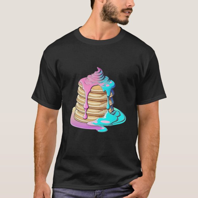 Pancakes Vaporwave Retrowave Aesthetic T-Shirt (Vorderseite)