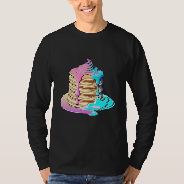 Pancakes Vaporwave Retrowave Aesthetic T-Shirt (Vorderseite)