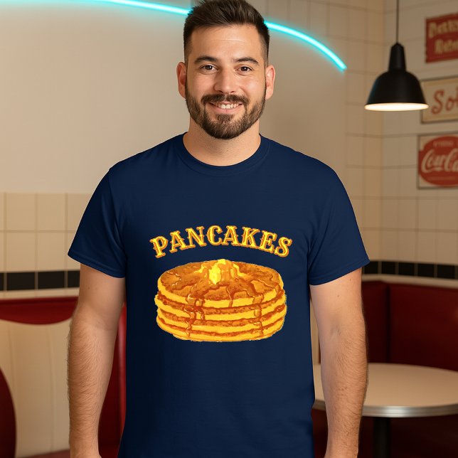 Pancakes With Maple Syrup & Butter Template T-Shirt (Von Creator hochgeladen)