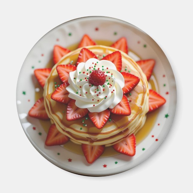 Pancakes with Whipped Cream & Christmas Sprinkles Magnet (Vorne)