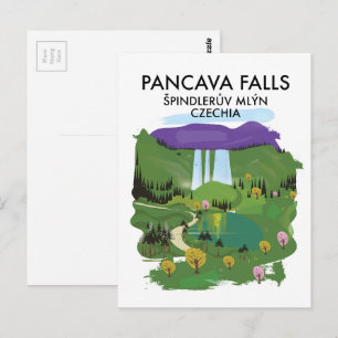 Pancava Falls Špindlerův Mlýn, Tschechien Reisepos Postkarte