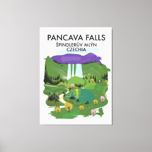Pancava Wasserfall Špindlerův Mlýn, Tschechien Rei Leinwanddruck