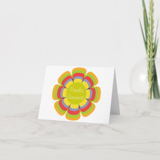 Pancha Ganapati Feiertagskarte (Vorderseite)