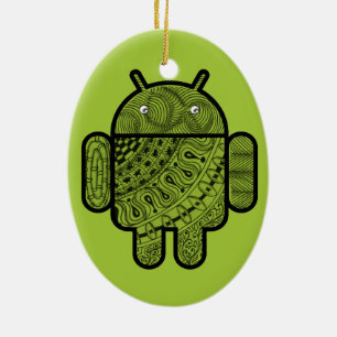Pancho Doodle-Zeichen für Android™-Roboter Keramikornament