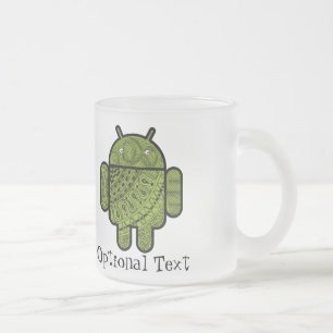 Pancho Doodle-Zeichen für Android™-Roboter Mattglastasse