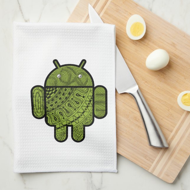 Pancho Doodle-Zeichen für den Android™-Roboter Handtuch (Viertel Falte)