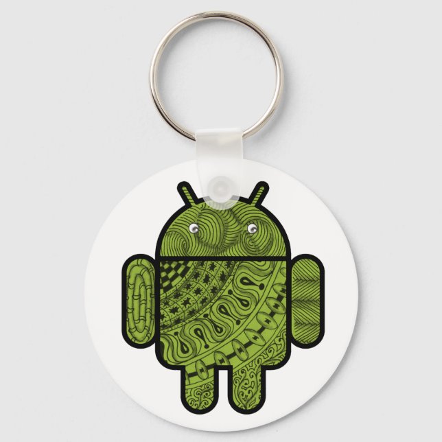 Pancho Doodle-Zeichen für den Android™-Roboter Schlüsselanhänger (Vorderseite)