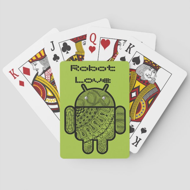 Pancho Doodle-Zeichen für den Android™-Roboter Spielkarten (Rückseite)