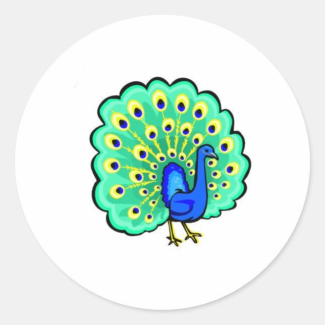 Pancho Peacock Runder Aufkleber (Vorderseite)