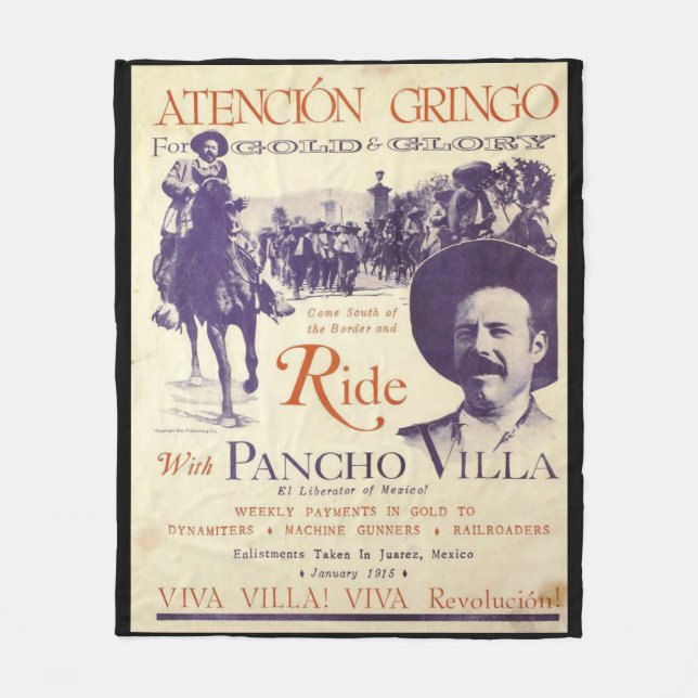 Pancho Villa 🔥 mexikanischer Held General Fleecedecke (Vorderseite)