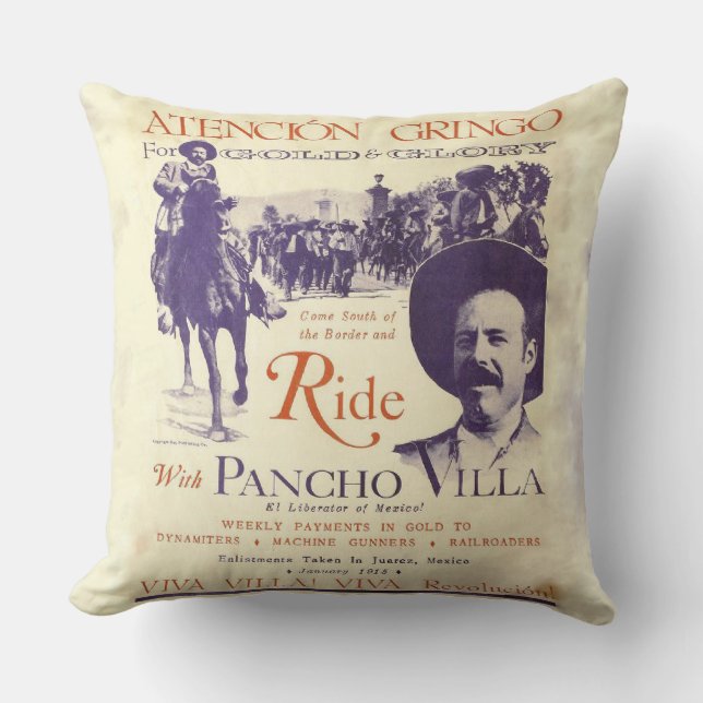 Pancho Villa 🔥 mexikanischer Held General Kissen (Vorderseite)