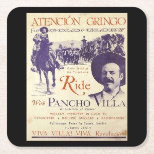 Pancho Villa Rechteckiger Pappuntersetzer