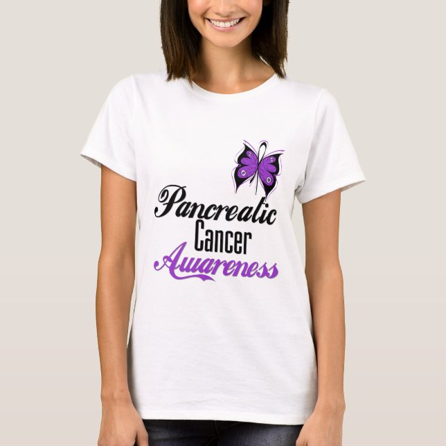 Pancreatic Cancer Awareness Butterfly T-Shirt (Vorderseite)