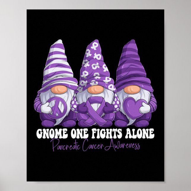Pancreatic Cancer Awareness Month Purple Ribbon Gn Poster (Vorne)