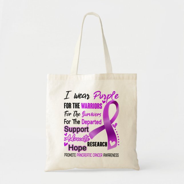 Pancreatic Cancer Awareness Month Ribbon Ohrts Tragetasche (Vorne)