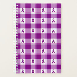 Pancreatic Cancer Awareness Plaid Planner, Purple Planer