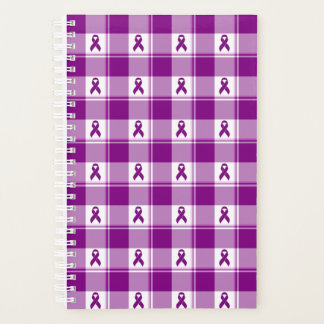 Pancreatic Cancer Awareness Plaid Planner, Purple Planer