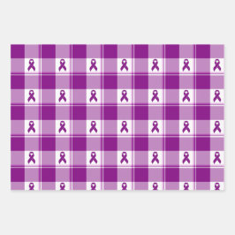 Pancreatic Cancer Awareness Plaid Wrapping Paper Geschenkpapier Set