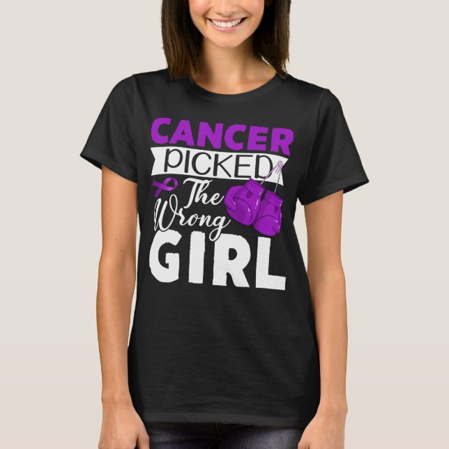 pancreatic cancer picked the wrong girl warrior T-Shirt (Vorderseite)
