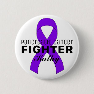 Pancreatic Cancer Ribbon White Button