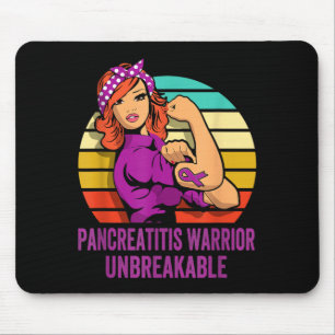 Pancreatitis-Krieger-Shirt Unzerbrechlich Mousepad