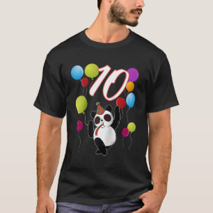 Panda 10 Jahre Panda mit Balloons Baseball T-Shirt
