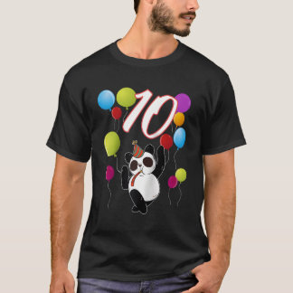Panda 10 Jahre Panda mit Balloons Baseball T-Shirt
