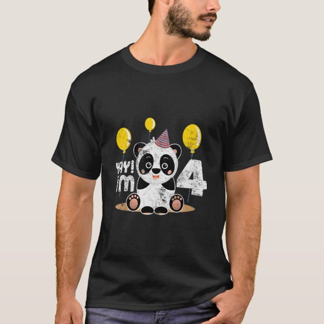 Panda 4. Infanterie 4 Jahre T-Shirt (Vorderseite)