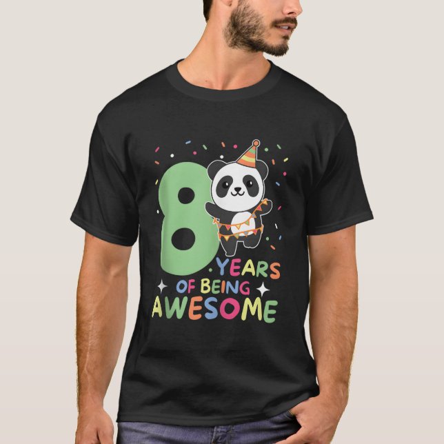 Panda 8Th For Eight Panda T-Shirt (Vorderseite)