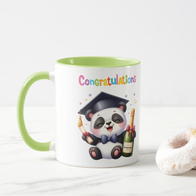 Panda Abschluss Glückwunsch Tasse (Mit Donut)