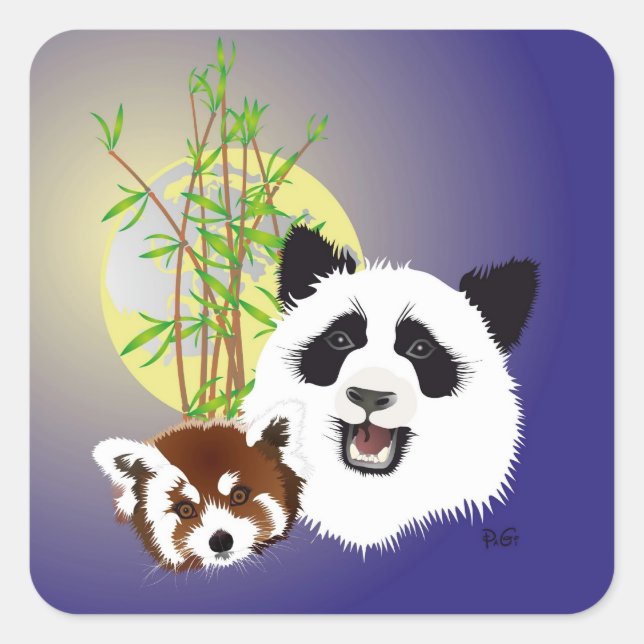 Panda (Ailuropoda melanoleuca) Aufkleber (Vorderseite)
