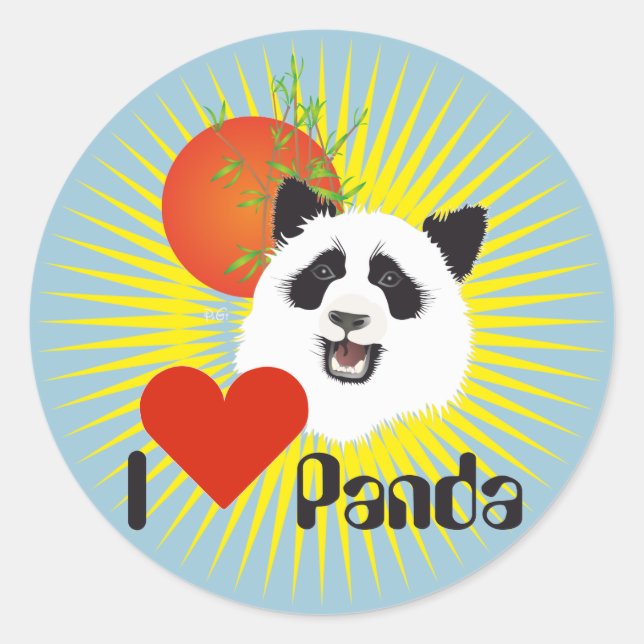 Panda (Ailuropoda melanoleuca) Aufkleber (Vorderseite)