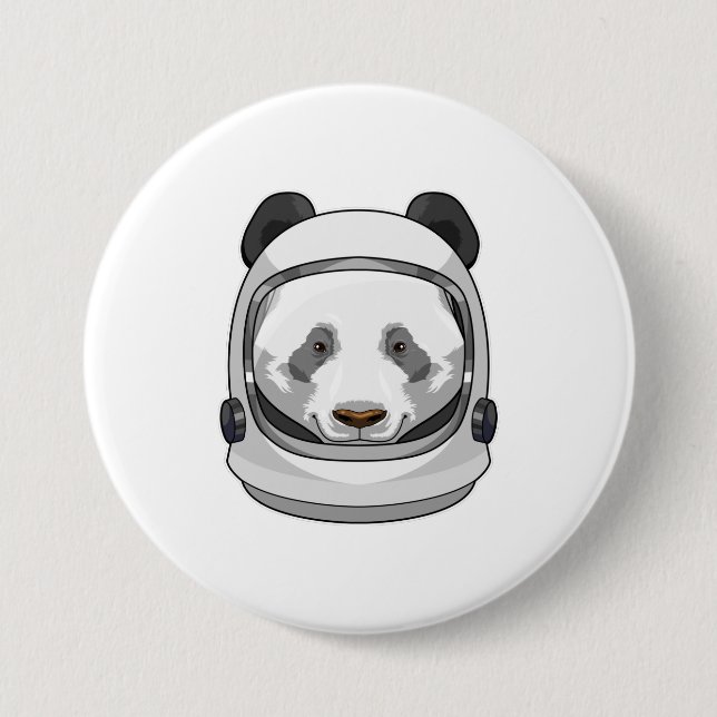 Panda als Astronaut mit Helmet Button (Vorderseite)
