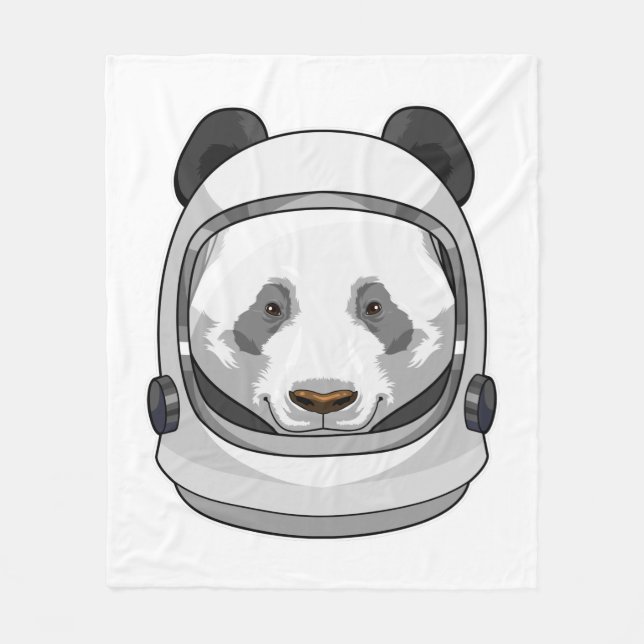 Panda als Astronaut mit Helmet Fleecedecke (Vorderseite)