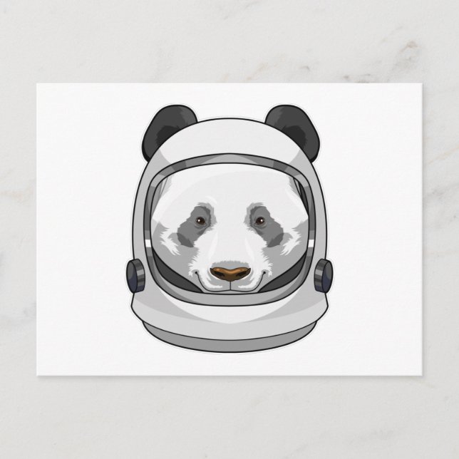 Panda als Astronaut mit Helmet Postkarte (Vorderseite)