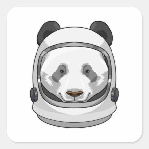 Panda als Astronaut mit Helmet Quadratischer Aufkleber