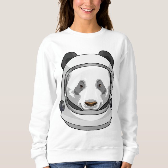 Panda als Astronaut mit Helmet Sweatshirt (Vorderseite)